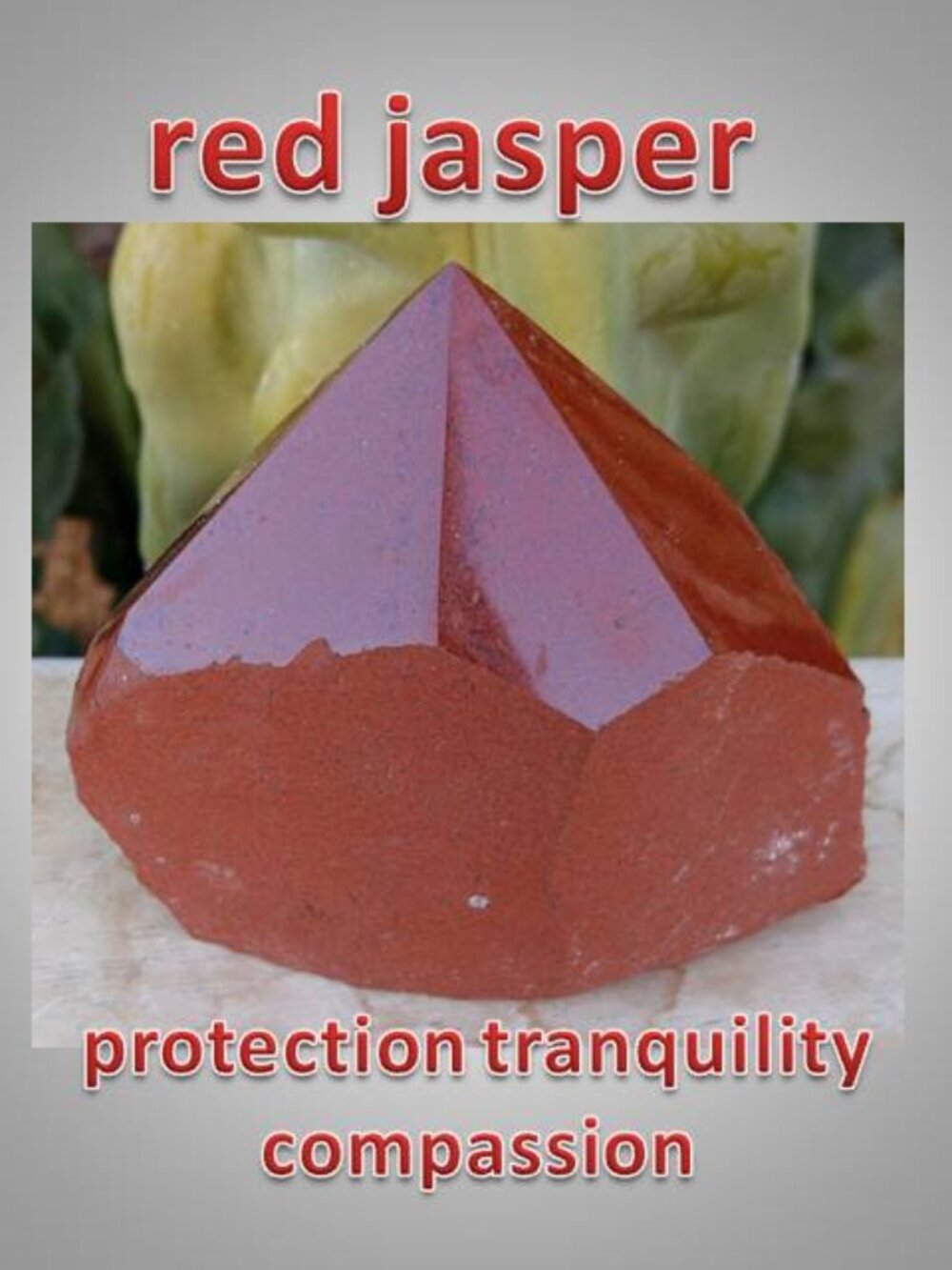 #2 Red Jasper rock stone point Protection : Chakra : Calming